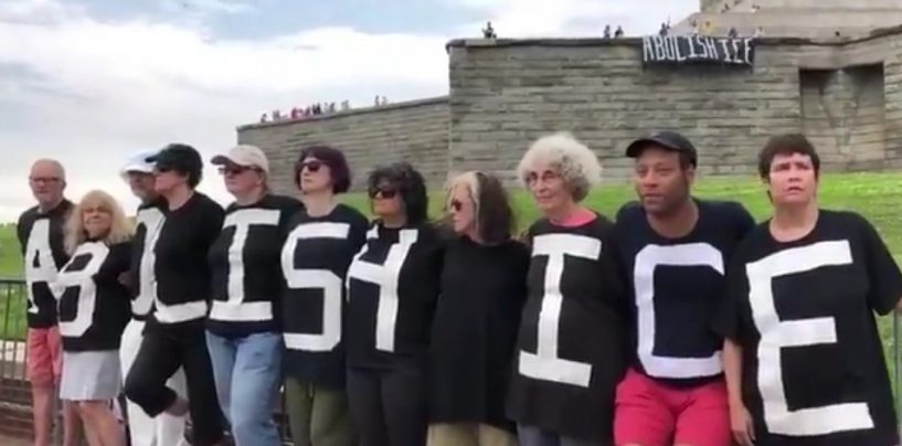 On Fourth of July, Statue of Liberty Protesters Declare: “Abolish ICE”